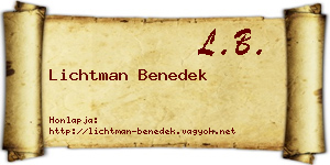 Lichtman Benedek névjegykártya